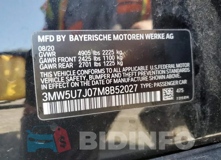 3MW5U7J07M8B52027 Photo# 13