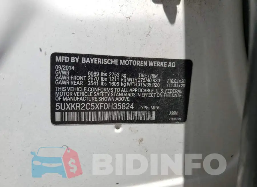 5UXKR2C5XF0H35824 Photo# 12