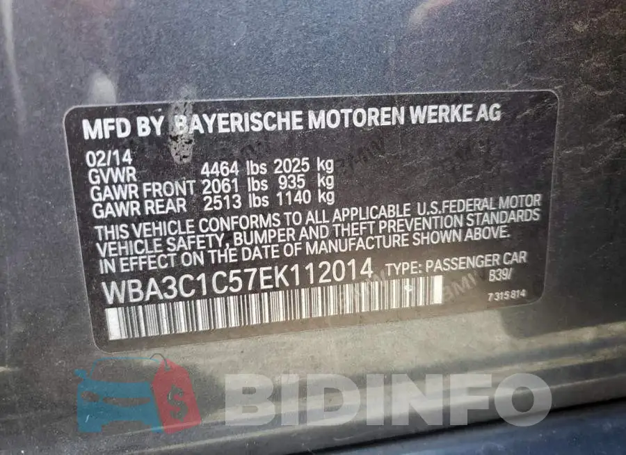 WBA3C1C57EK112014 Photo# 13