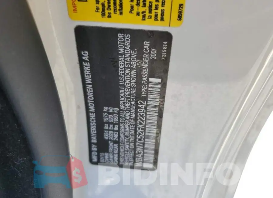 WBA3N7C52FK223942 Photo# 13