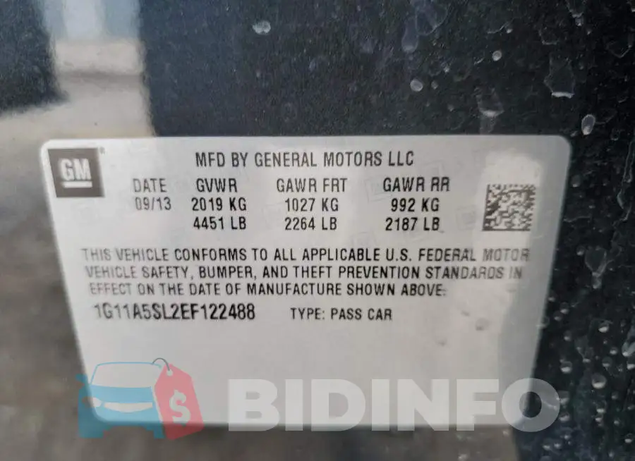 1G11A5SL2EF122488 Photo# 12