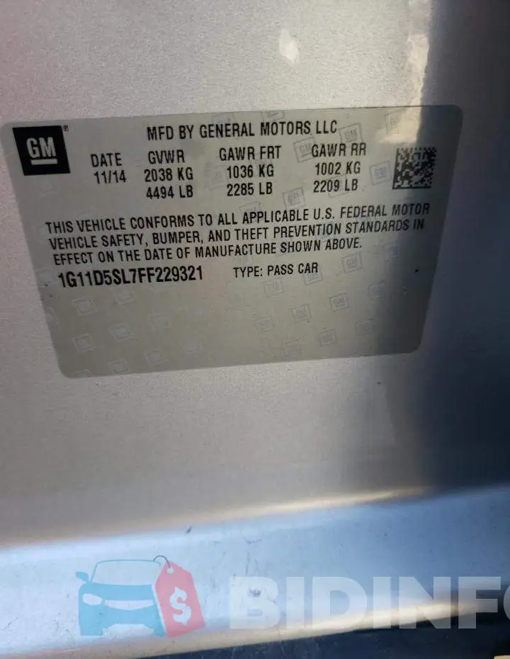 1G11D5SL7FF229321 Photo# 12
