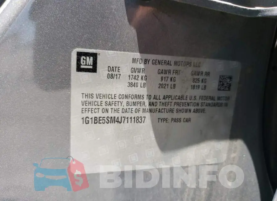 1G1BE5SM4J7111837 Photo# 12