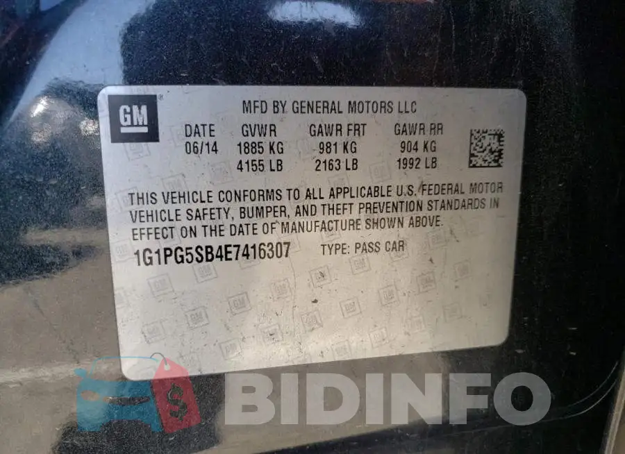 1G1PG5SB4E7416307 Photo# 13