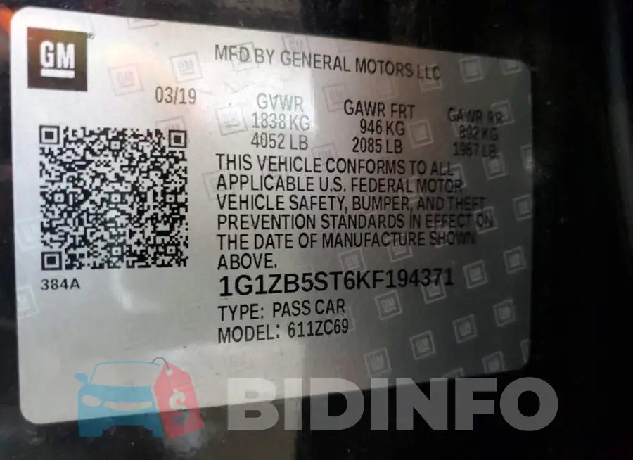 1G1ZB5ST6KF194371 Photo# 12