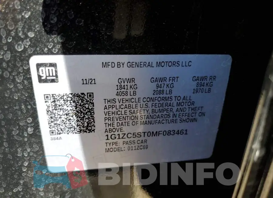 1G1ZC5ST0MF083461 Photo# 12