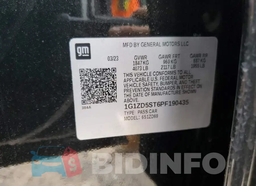1G1ZD5ST6PF190435 Photo# 12
