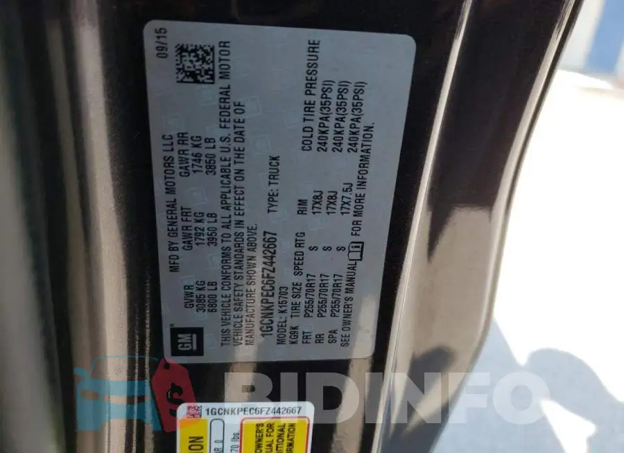 1GCNKPEC6FZ442667 Photo# 12