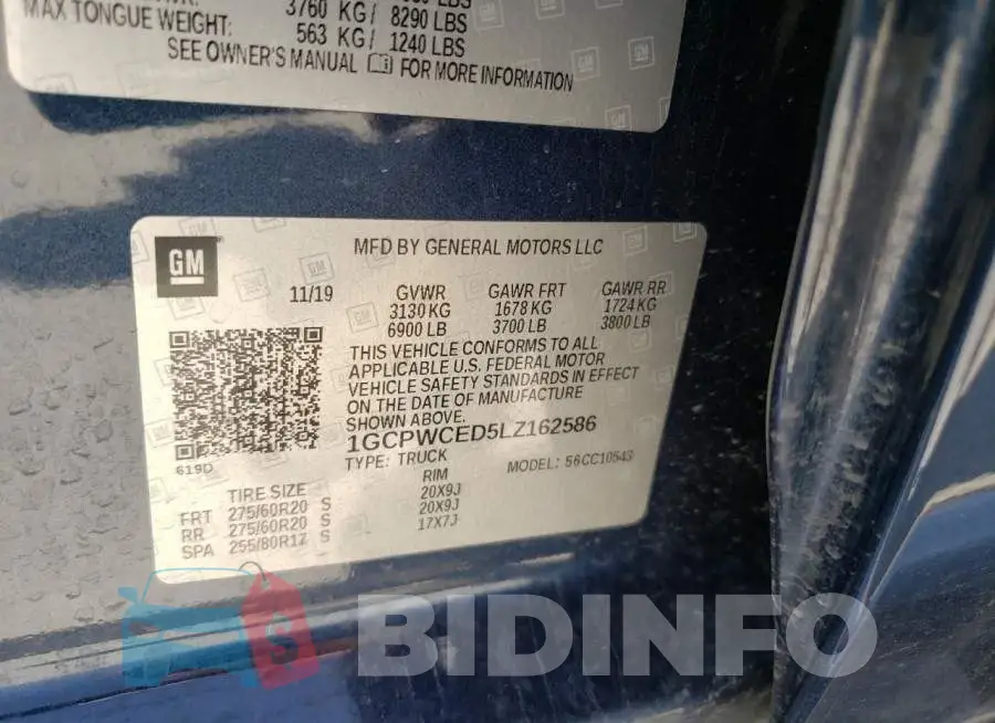 1GCPWCED5LZ162586 Photo# 12