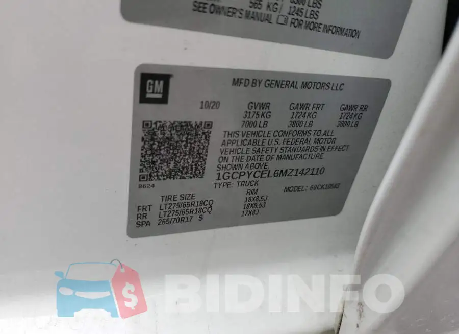 1GCPYCEL6MZ142110 Photo# 12