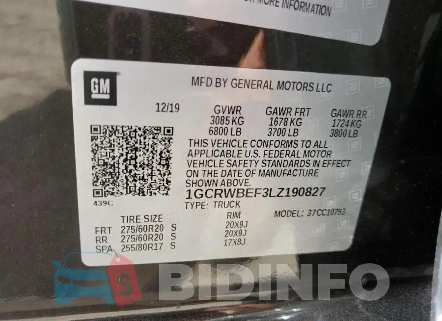1GCRWBEF3LZ190827 Photo# 12