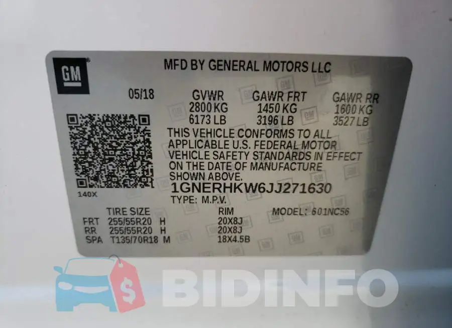 1GNERHKW6JJ271630 Photo# 13