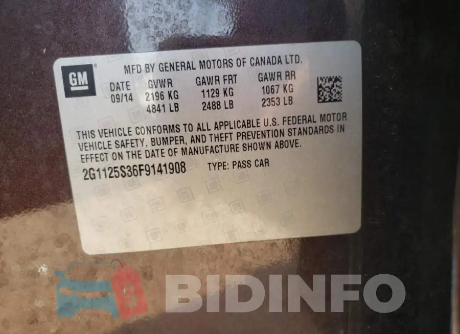 2G1125S36F9141908 Photo# 13