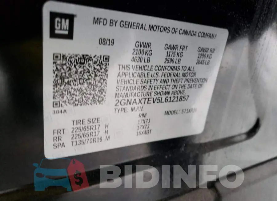 2GNAXTEV5L6121857 Photo# 14