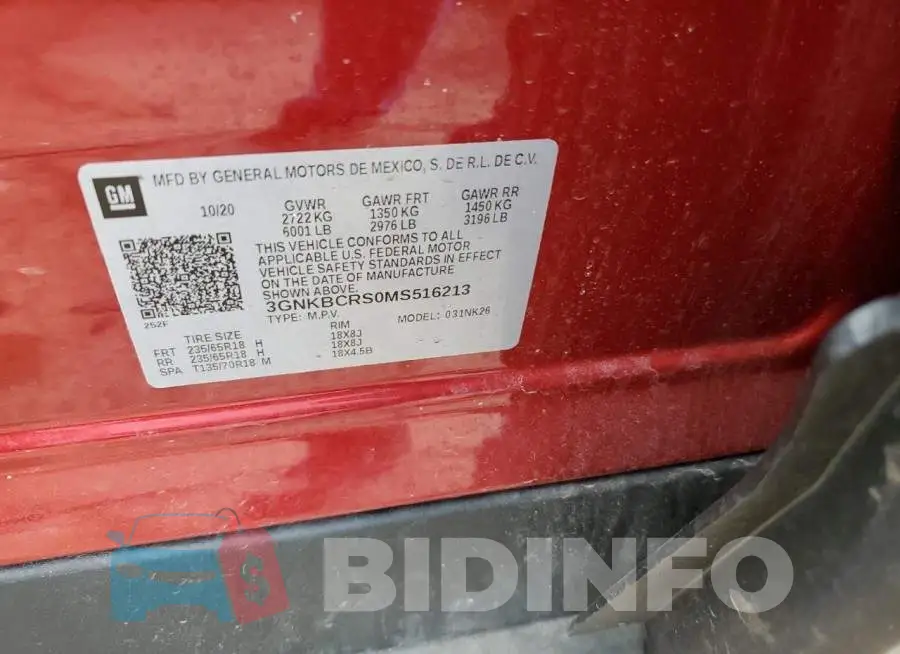 3GNKBCRS0MS516213 Photo# 12