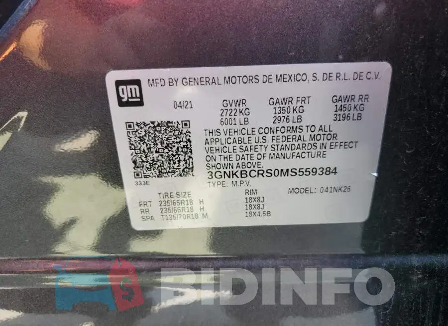 3GNKBCRS0MS559384 Photo# 13