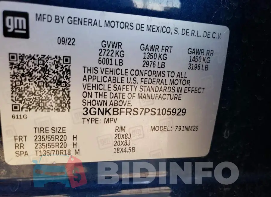 3GNKBFRS7PS105929 Photo# 12