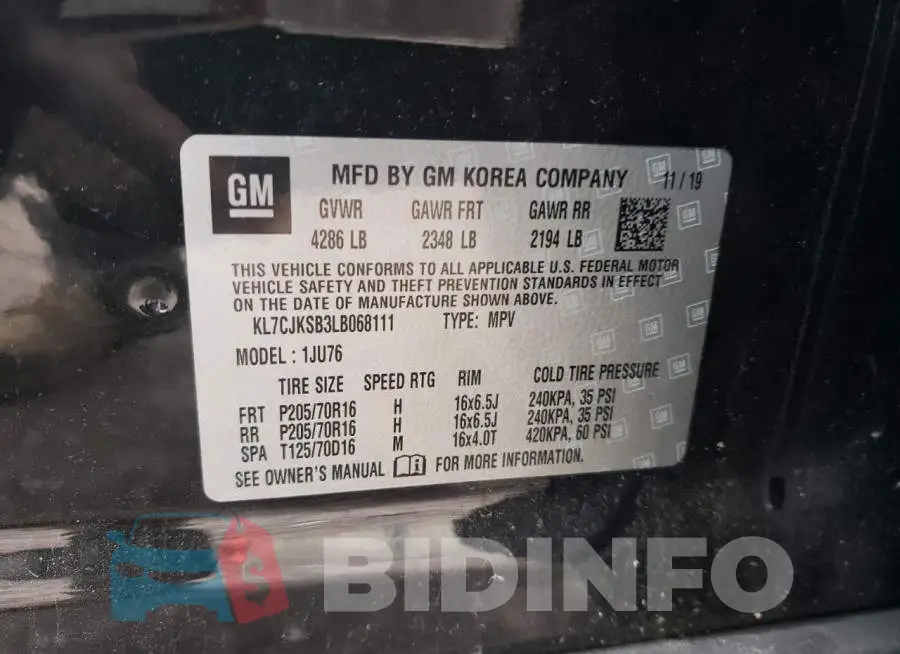 KL7CJKSB3LB068111 Photo# 12