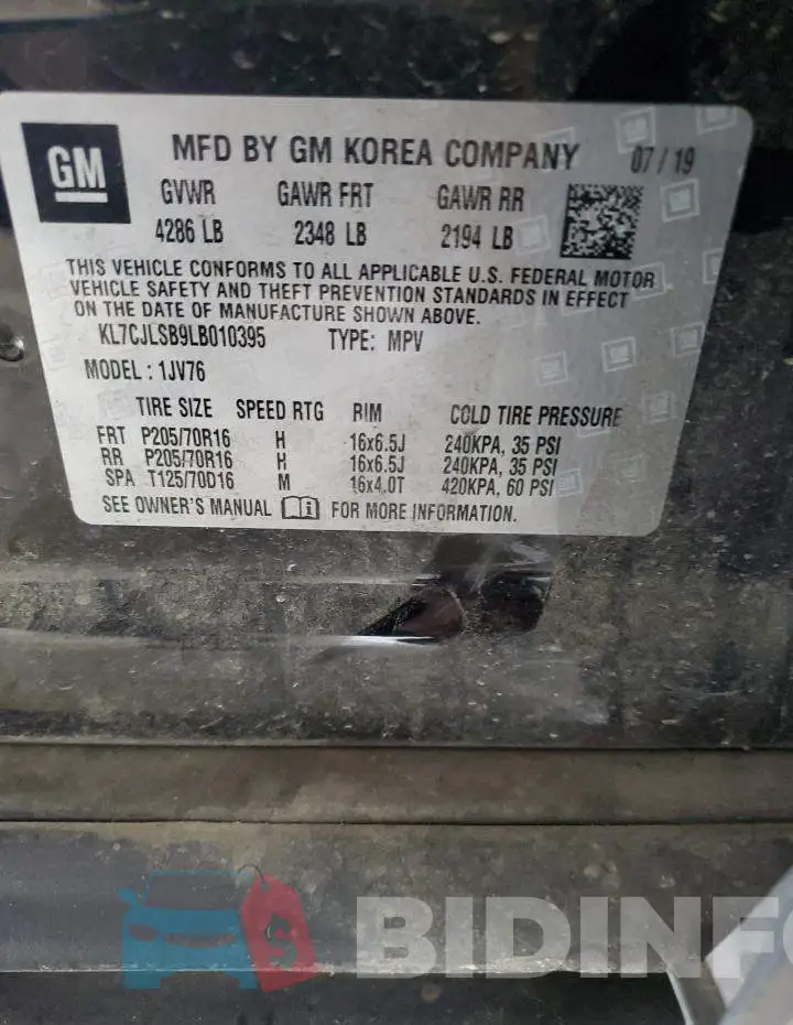 KL7CJLSB9LB010395 Photo# 13