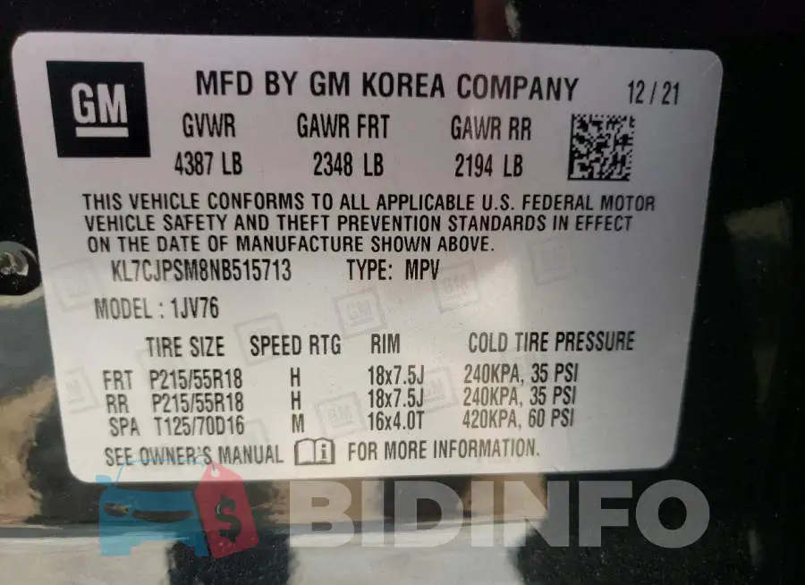 KL7CJPSM8NB515713 Photo# 12