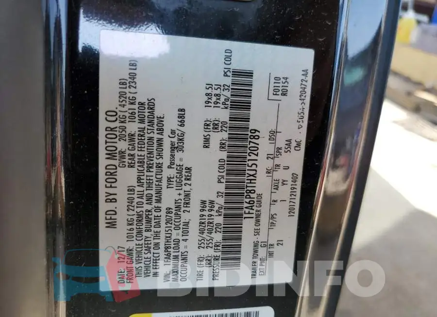 1FA6P8THXJ5120789 Photo# 12