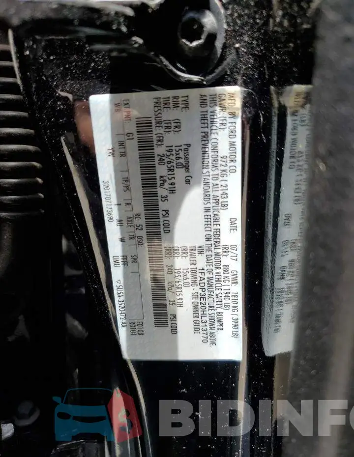 1FADP3E20HL313770 Photo# 12