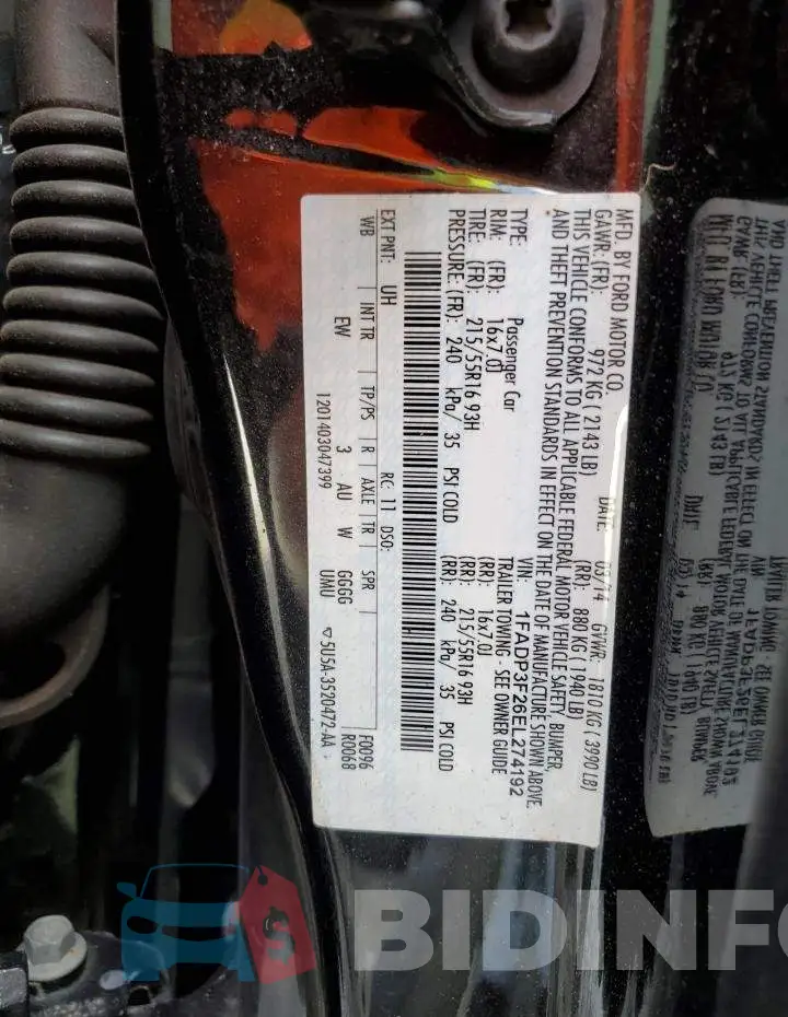 1FADP3F26EL274192 Photo# 12