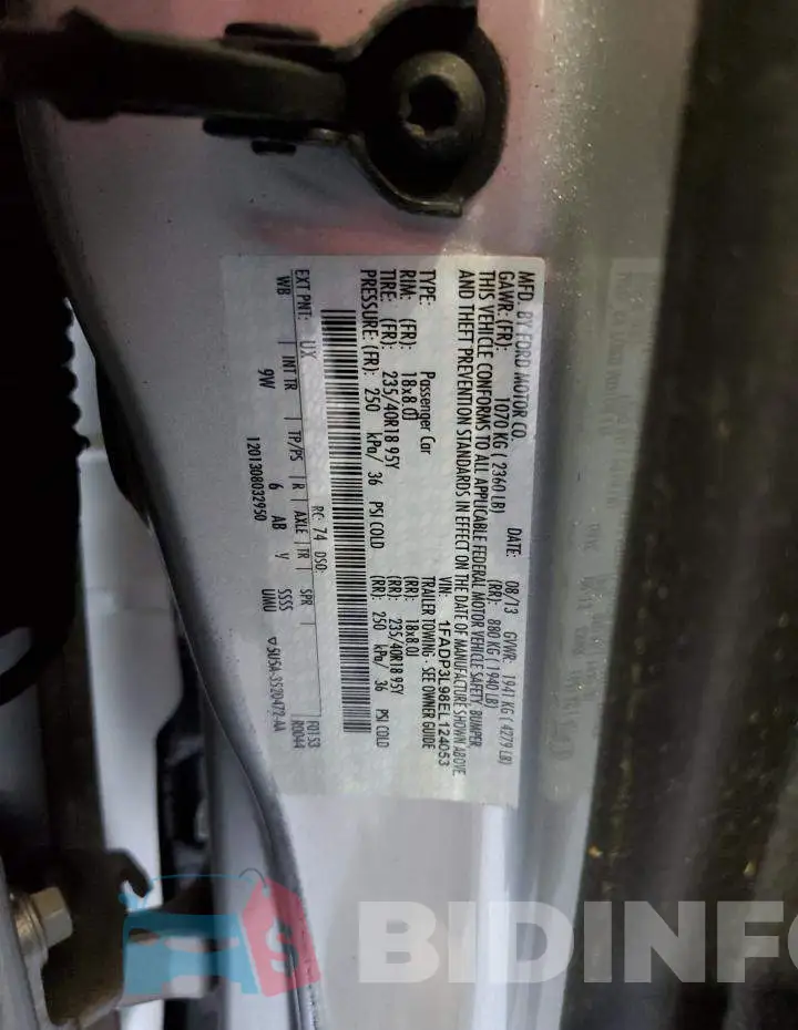 1FADP3L98EL124053 Photo# 12