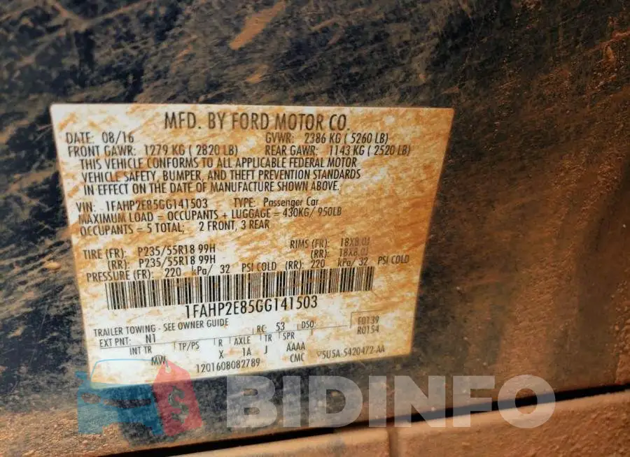 1FAHP2E85GG141503 Photo# 12
