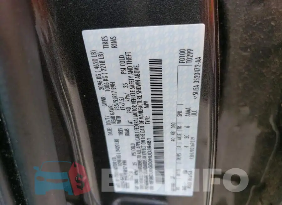 1FMCU0GD0HUD39481 Photo# 12