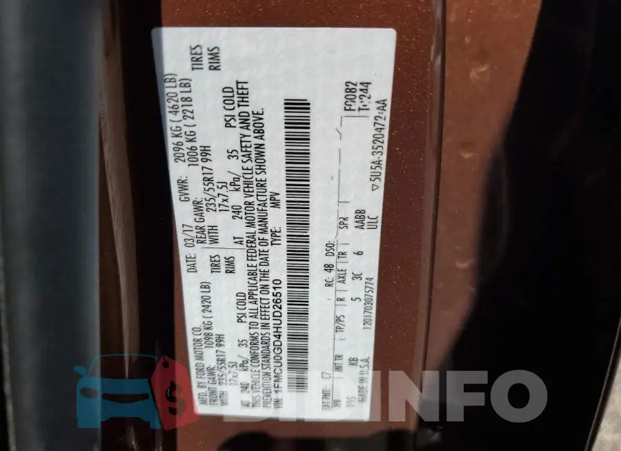 1FMCU0GD4HUD26510 Photo# 12