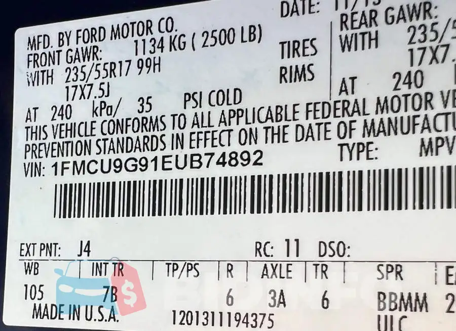1FMCU9G91EUB74892 Photo# 10
