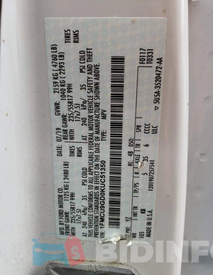 1FMCU9GD0KUC51350 Photo# 13