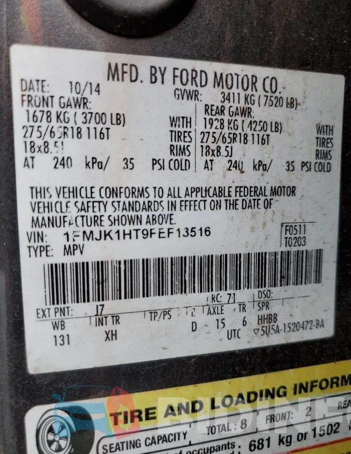 1FMJK1HT9FEF13516 Photo# 13