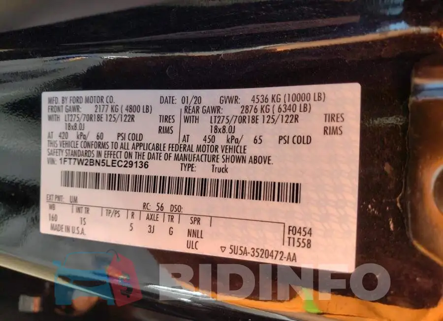 1FT7W2BN5LEC29136 Photo# 12