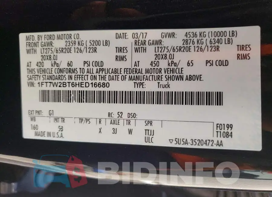 1FT7W2BT6HED16680 Photo# 12