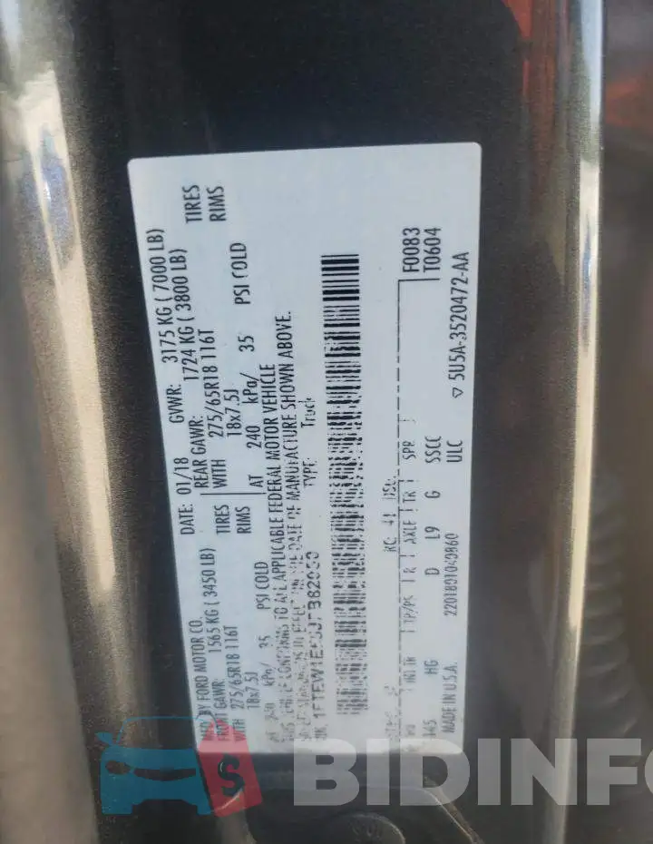 1FTEW1E55JFB82050 Photo# 13