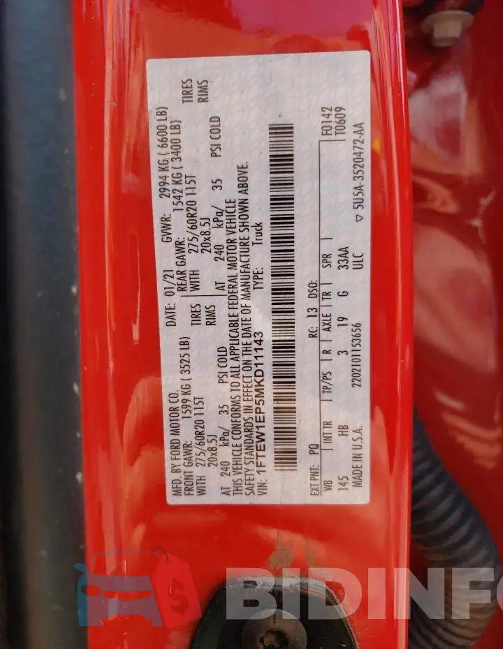 1FTEW1EP5MKD11143 Photo# 12
