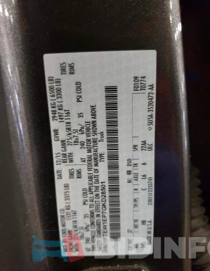 1FTEW1EP7GKD28501 Photo# 12