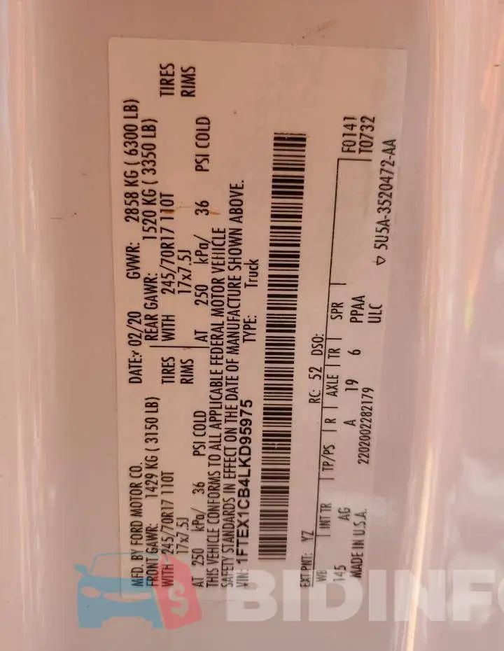 1FTEX1CB4LKD95975 Photo# 12