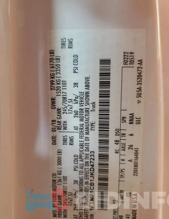 1FTMF1CB1JKD47233 Photo# 13