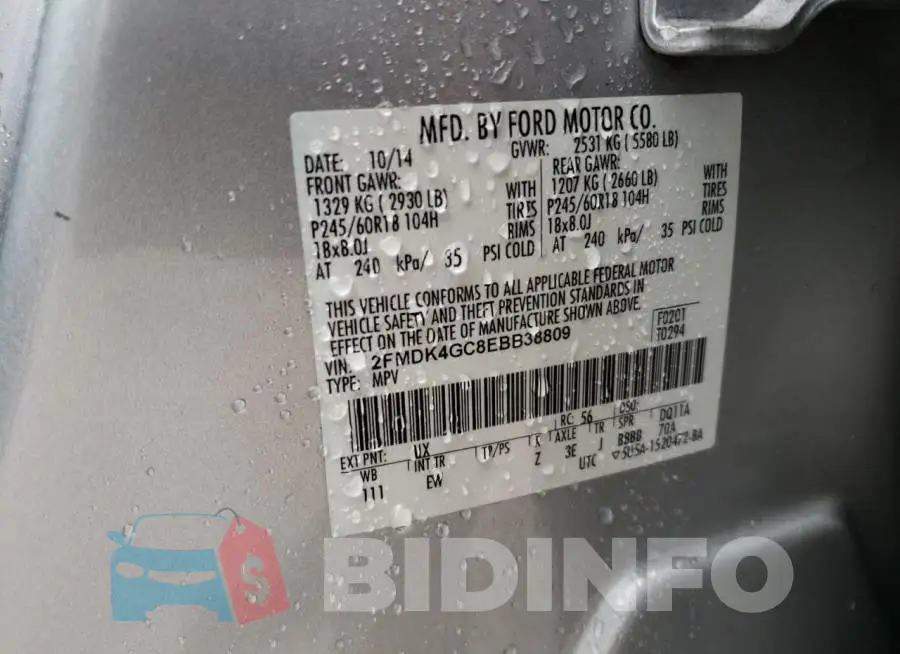 2FMDK4GC8EBB38809 Photo# 13
