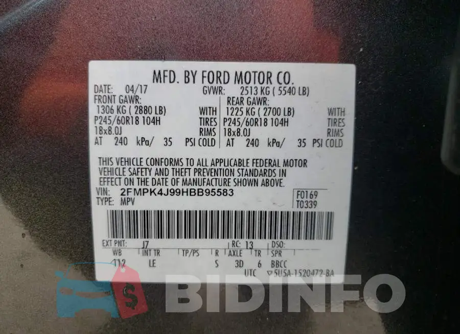 2FMPK4J99HBB95583 Photo# 13