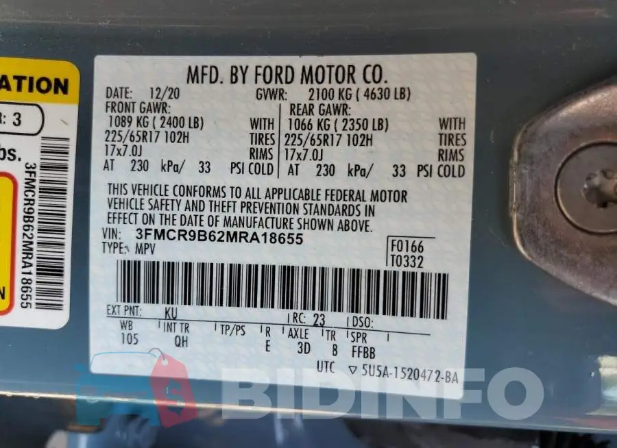 3FMCR9B62MRA18655 Photo# 14
