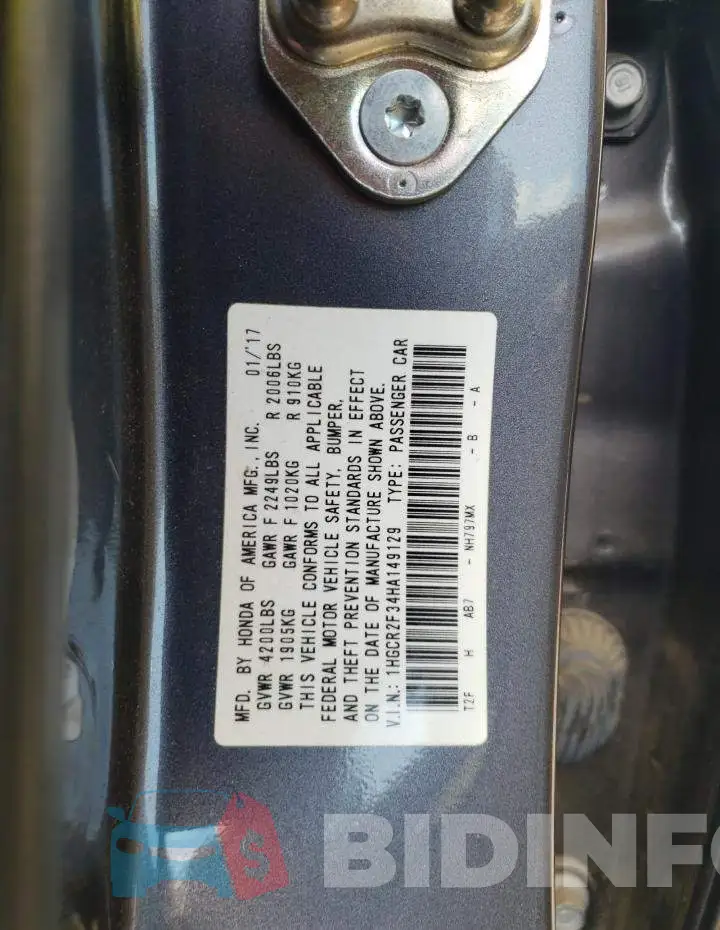 1HGCR2F34HA149129 Photo# 13