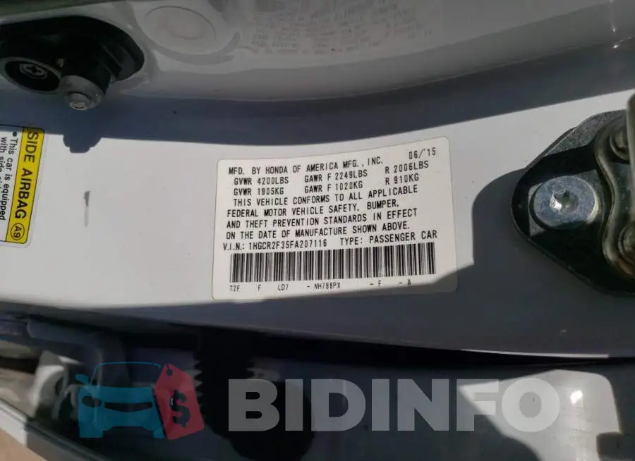 1HGCR2F35FA207116 Photo# 12