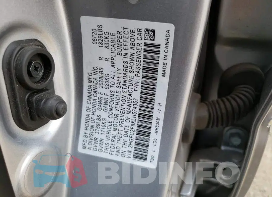 2HGFC2F8XLH574357 Photo# 12