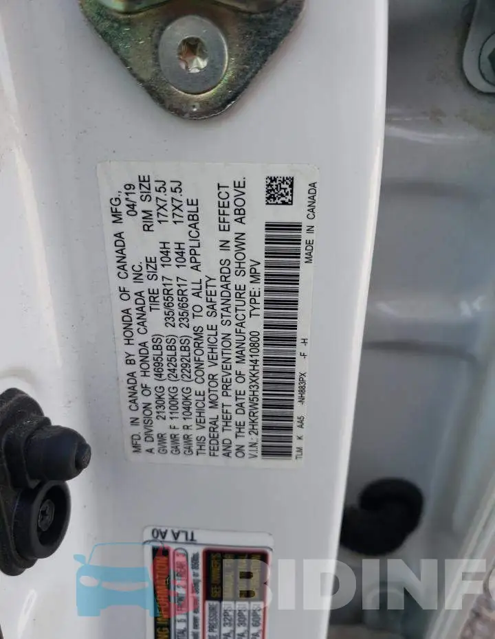 2HKRW5H3XKH410800 Photo# 13