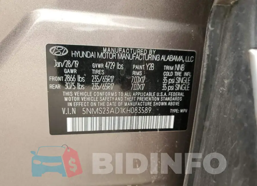 5NMS23AD1KH083589 Photo# 14