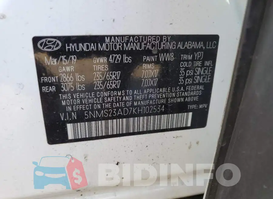 5NMS23AD7KH102534 Photo# 13